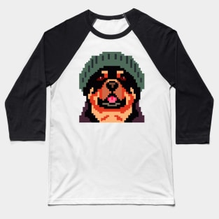 Rottweiler Pixel Art Dog Lover Puppy Baseball T-Shirt